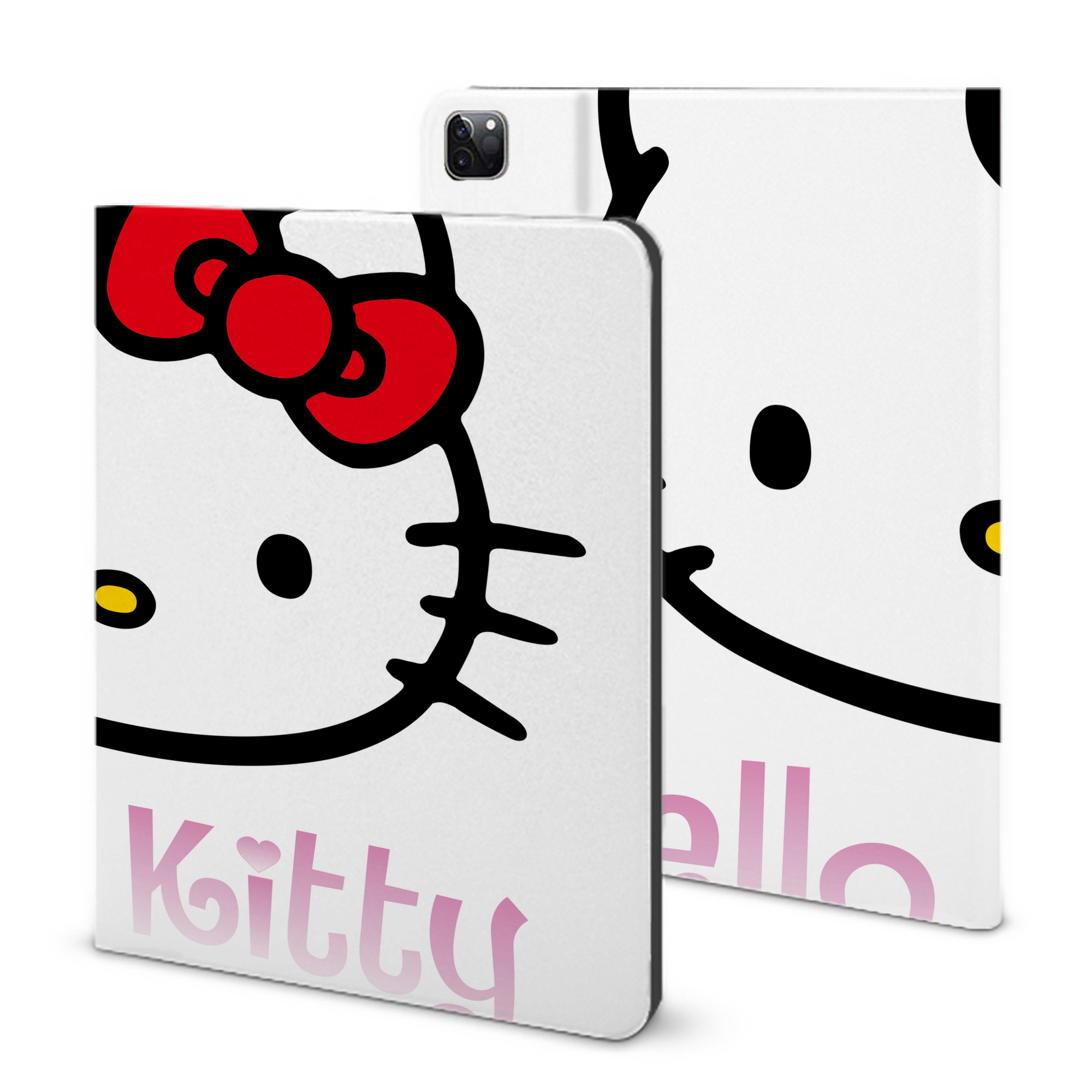 （画像用） Hello Kitty ハローキティ IPad ケース ブック型 PUレザー TPU 耐衝撃 軽量 薄型 ペン収納なし 全面保護 IPad 各モデル対応